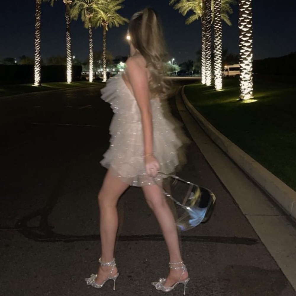 Lou Dress in Sparkle Nude- The Bar
Size 00.